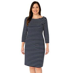 Ralph Lauren Jeans Co. Striped Dress Medium Blue White Casual Cotton Classic Fit